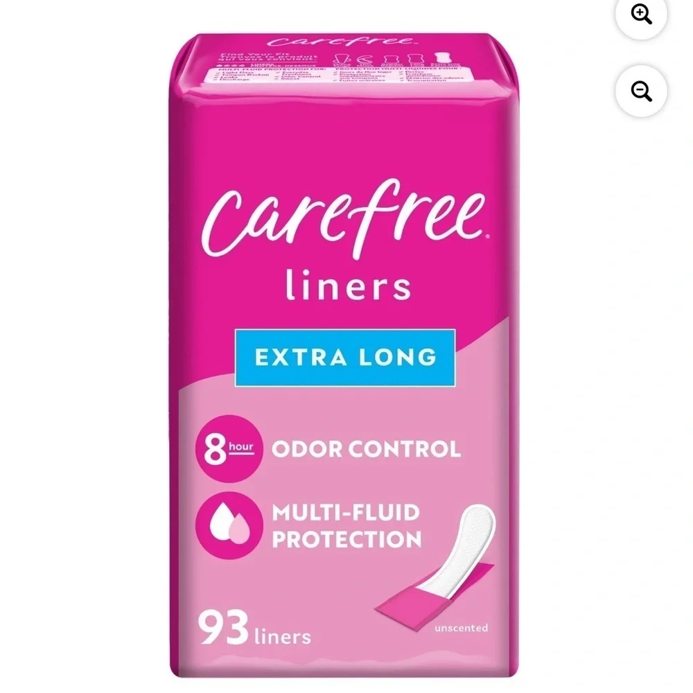 2 Carefree Panty Liners, Extra Long, 93 Count